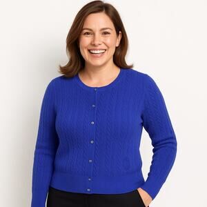 EUC Victoria’s Secret Lightweight Knit Cardigan Sweater Small Royal Blue P1